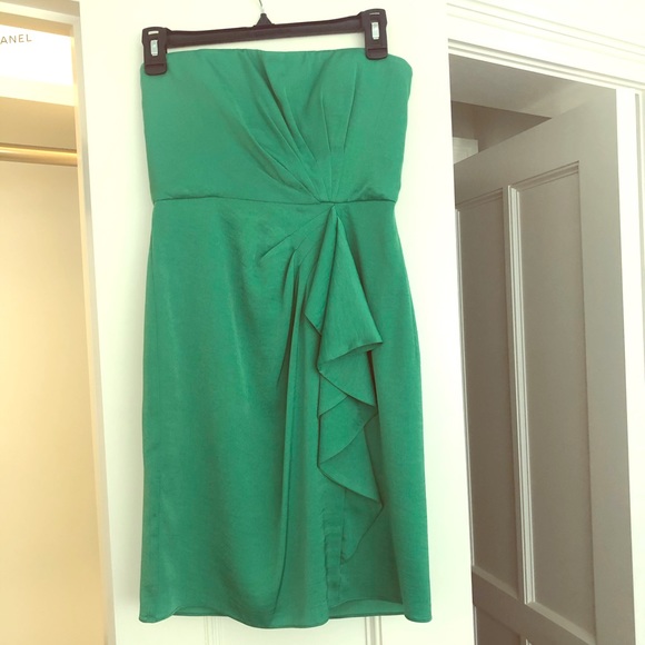 bcbg green silk dress BCBG.Green satin dress T.Xs – Hibuy market main image 1